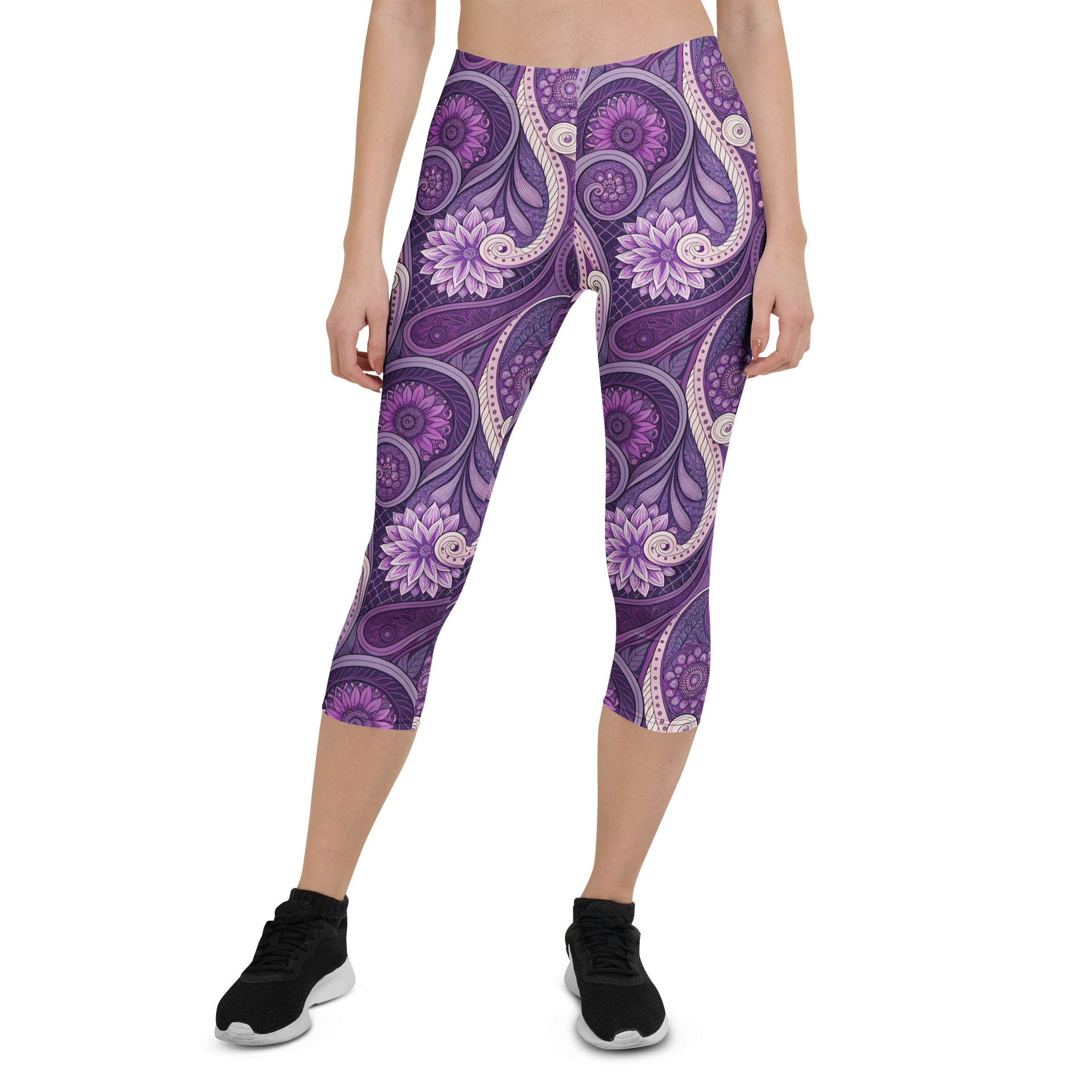 Purple Paisley Capri Leggings product image (1)