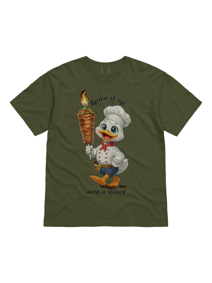 Spice It Up: Chef Duck's Flaming Kebab Flame-Grilled Duck Chef T-Shirt product image (5)