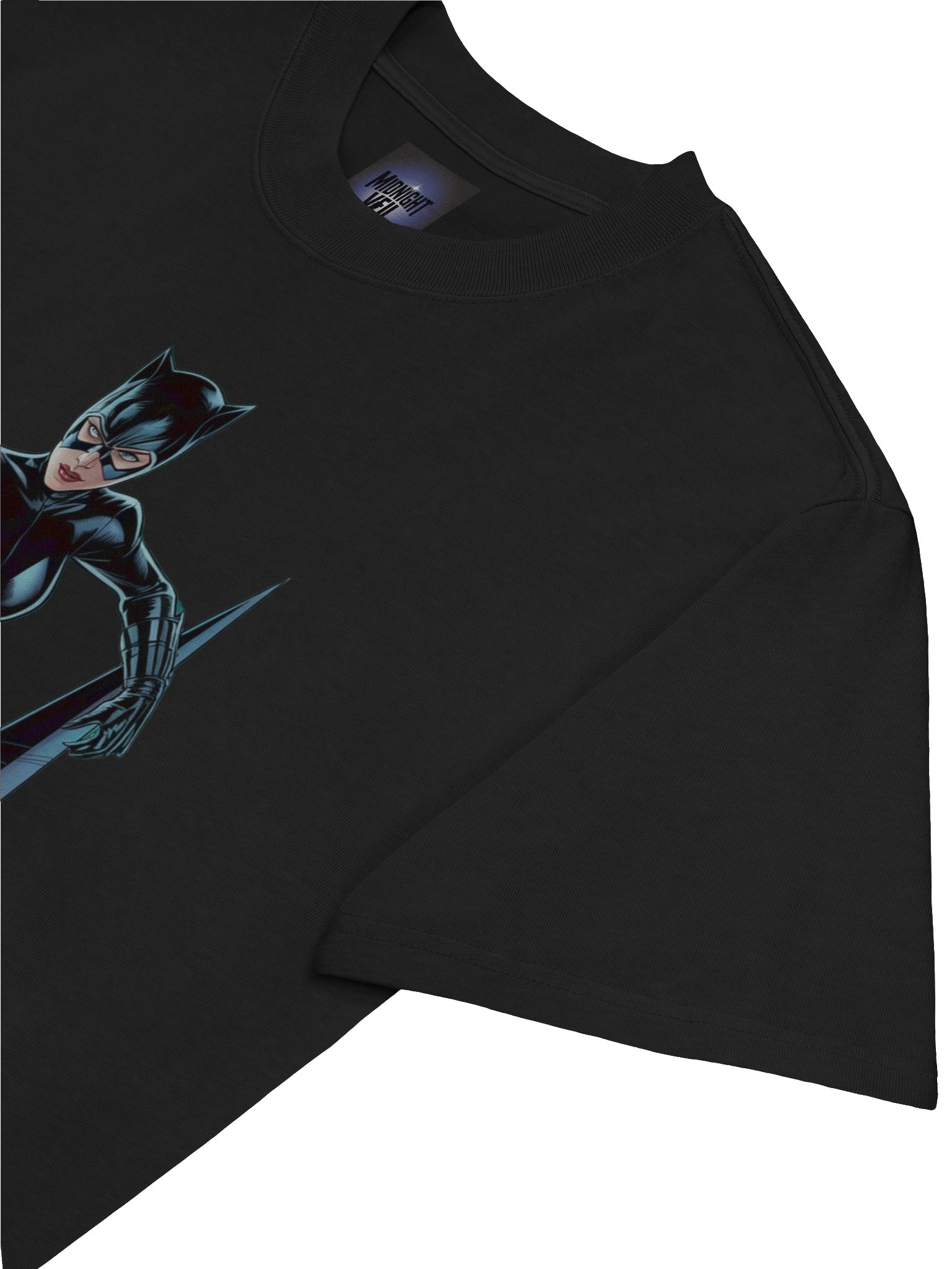 Neon Nocturne: Catwoman's Rooftop Ravish Oversized Faded T-Shirt product image (7)