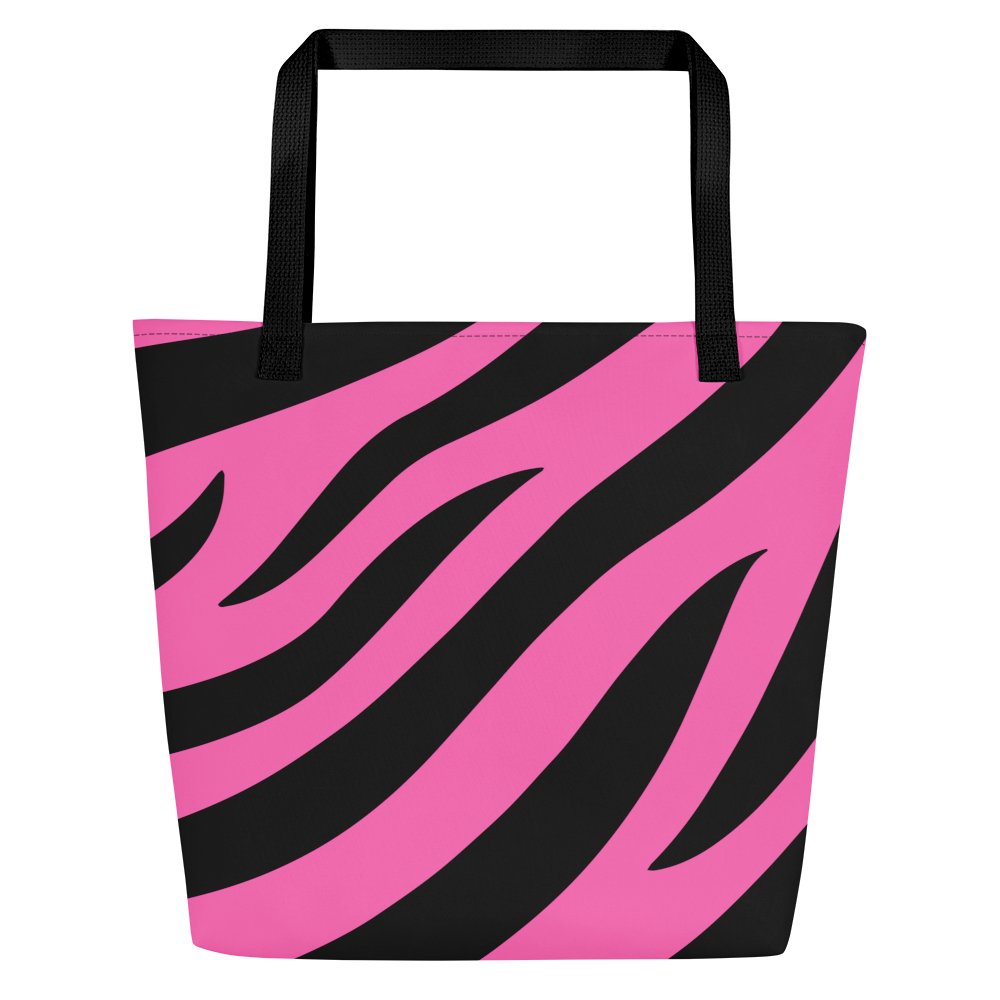 Zebra Print Tote Bag – Pink Black product image (1)