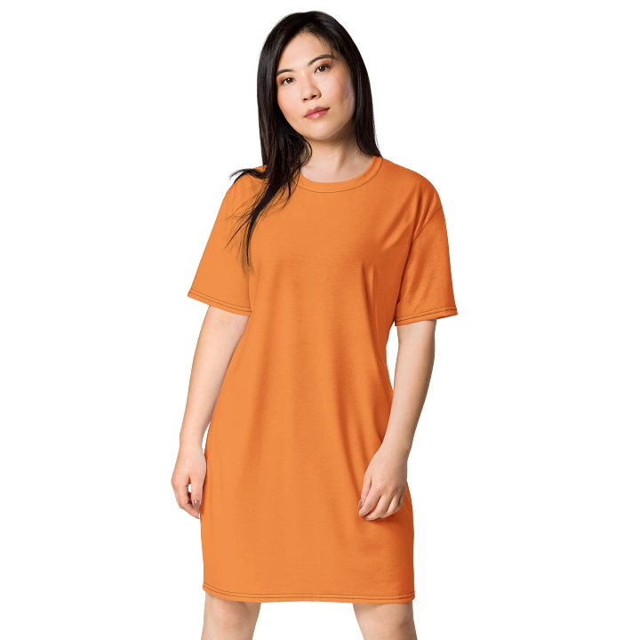 Sea Buckthorn Oversized T-Shirt Dress | Stretchy Fabric | Casual or Formal Style | Sizes 2XS-6XL | Exclusive Design product image (1)