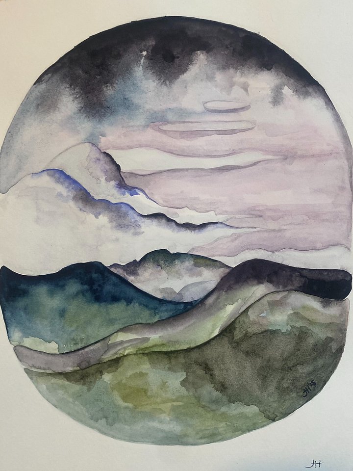 'Morning Valley' - Watercolor Art Print product image (1)
