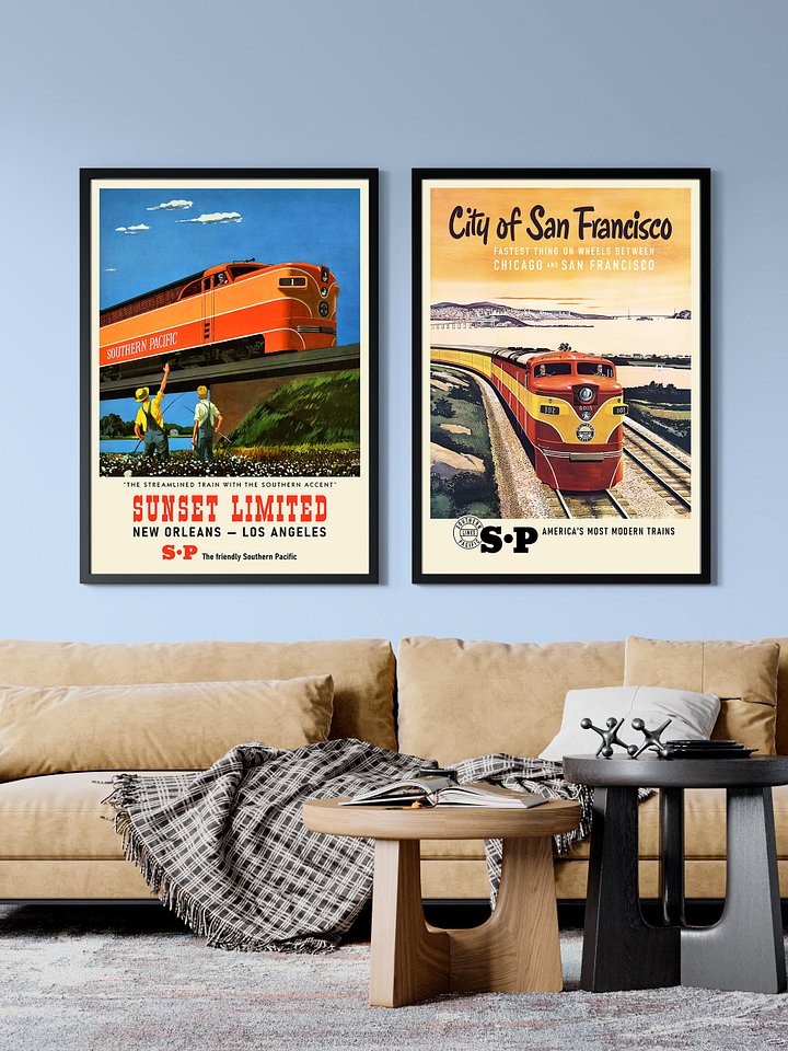 Sunset Limited Train, USA, 1960s — retro train poster, vintage train art, train print, retro travel wall art product image (2)