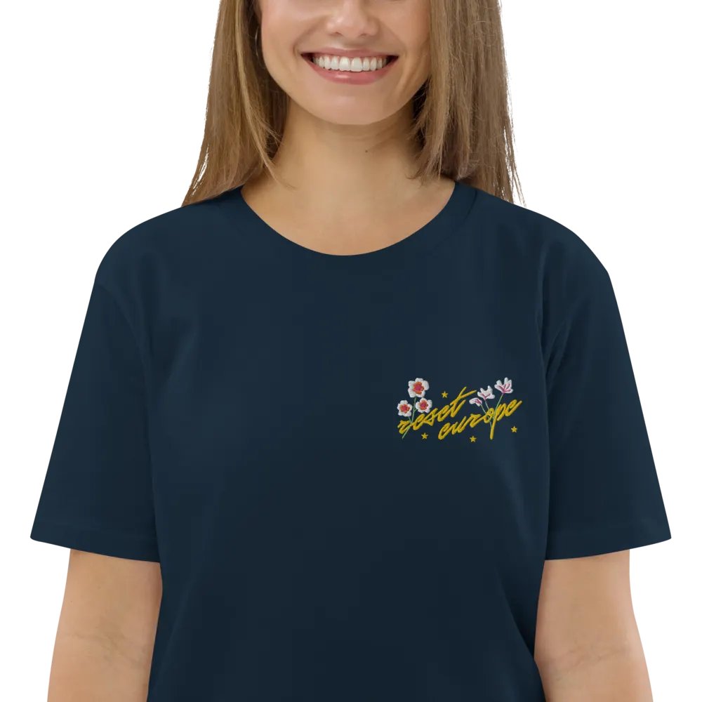 reset europe w/ flowers embroidered t-shirt - 100% organic cotton product image (12)