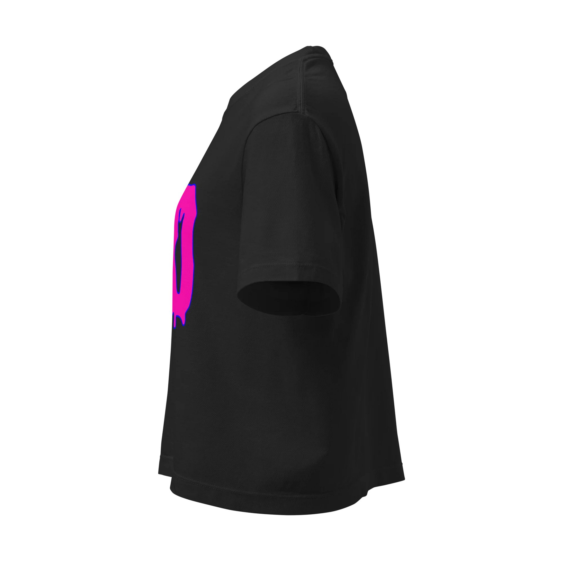 Hot Pink Happy 420 Black T-Shirt, Goth Stoner Weed Tee, Twisted Cannabis Clothing product image (2)
