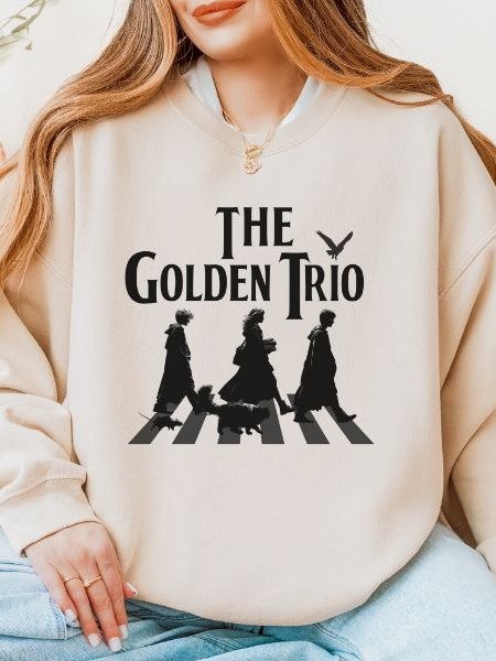 Golden Trio on Abbey Road Parody Vintage Cozy Fall Sweatshirt product image (9)