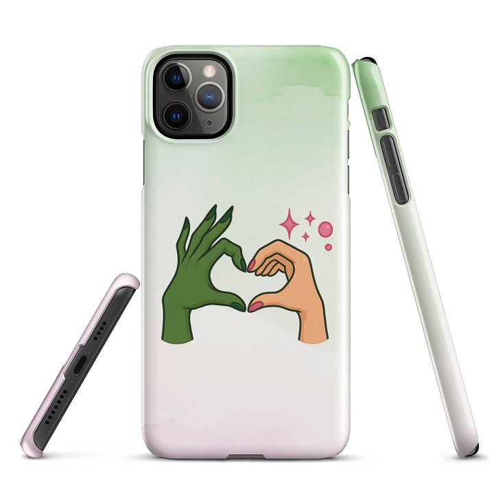 Wicked iPhone Case – Elphaba & Glinda Heart Hands – Theatre Gift for Broadway Fans product image (1)