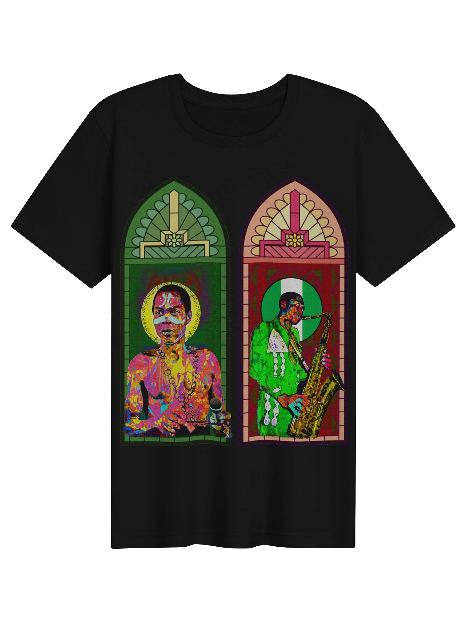 Fela Kuti Stained Glass T-Shirt | Afrobeat Legend Tee | Pan-African art product image (3)