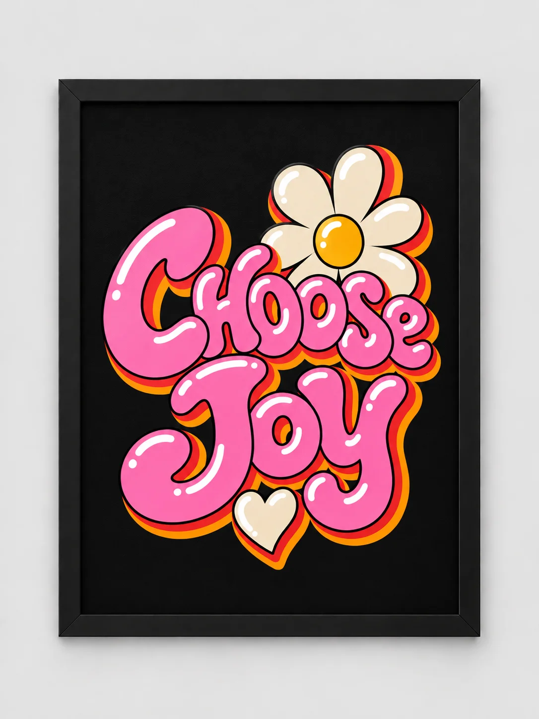 Choose Joy PNG – Retro Daisy Inspirational Shirt Design product image (1)