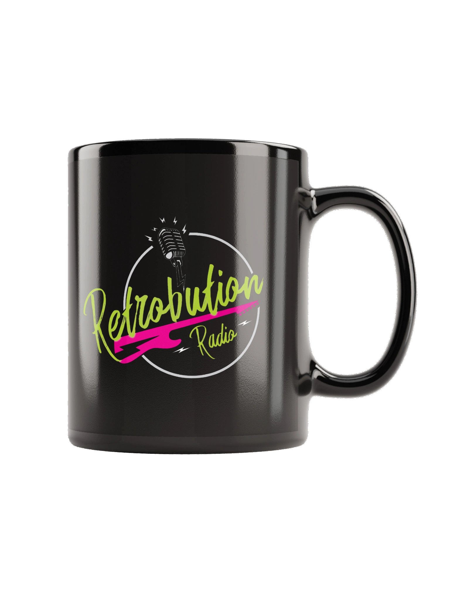 Retrobution Radio Black Glossy Mug product image (3)