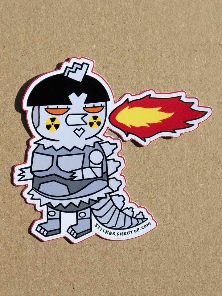 Mecha Ramen Robot Kaiju Fire Breathing Chicken Sticker product image (1)