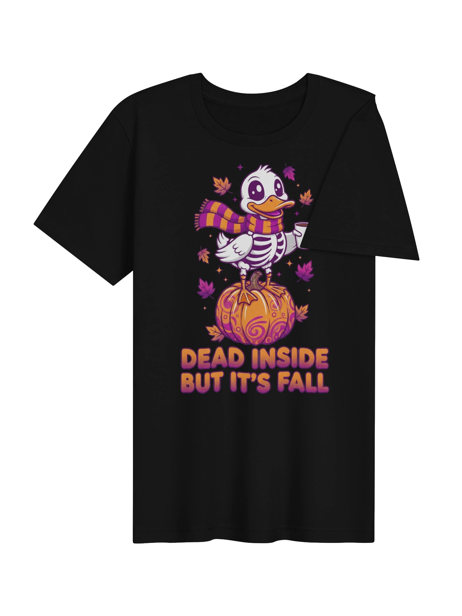 Dead Inside But It's Fall Skeleton Duck Halloween Tee product image (4)