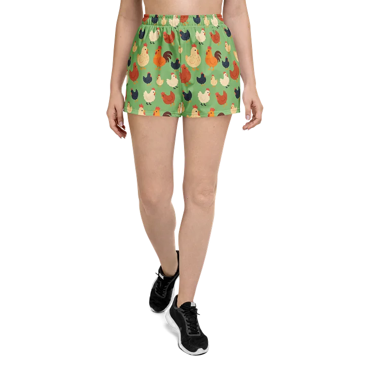 Cute chickens on green shorts product image (1)