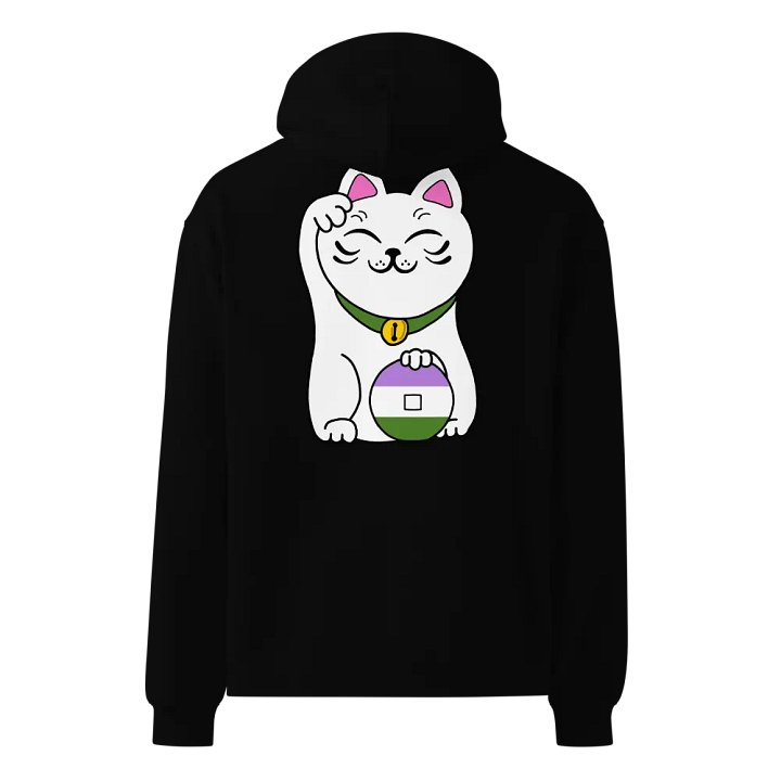 Maneki neko genderqueer pride hoodie product image (6)
