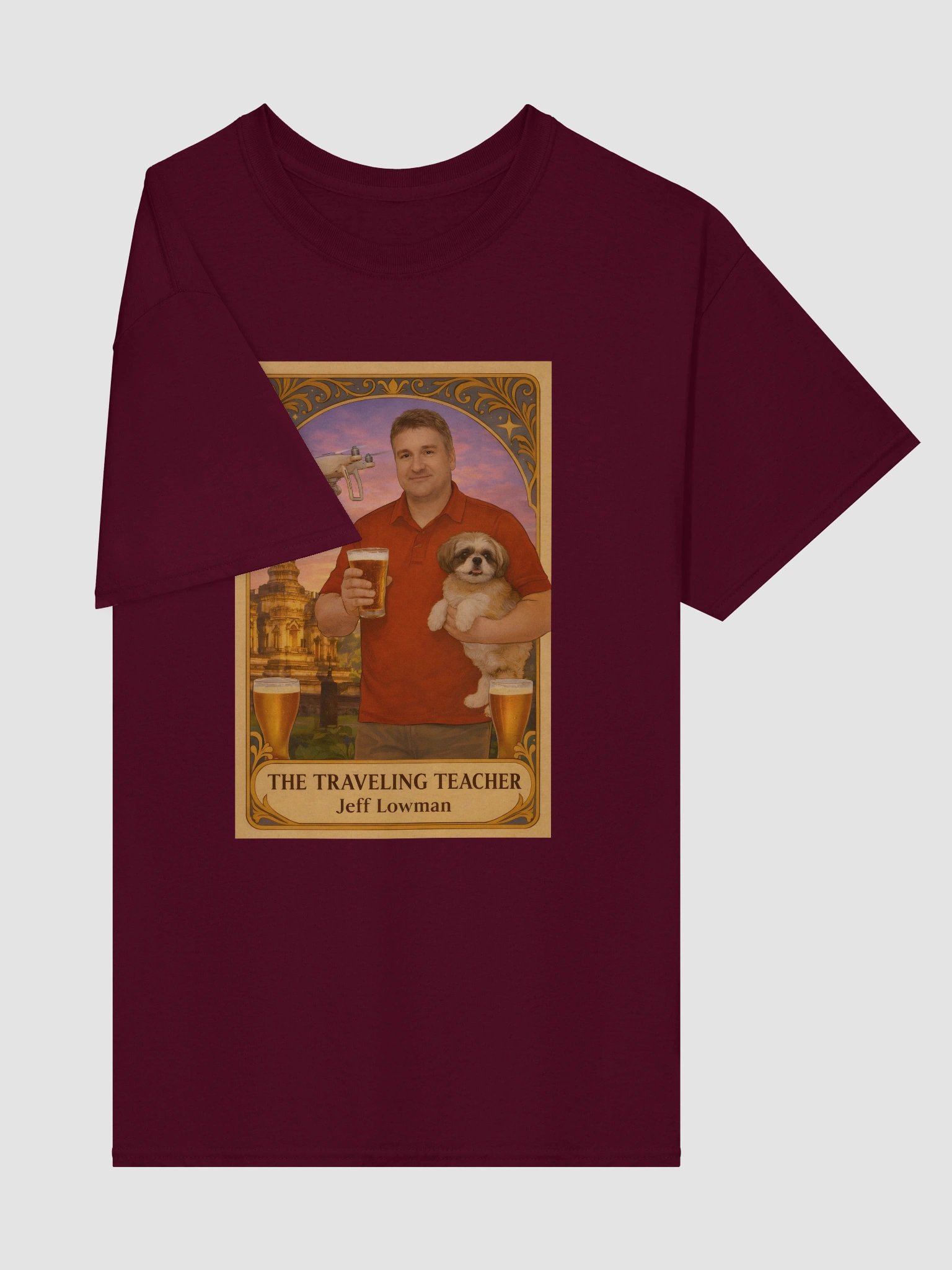 Tarot Card Shirt- The Traveling Teacher Jeff Lowman - Lunch Therapy on the back - Unisex Ultra Cotton Tee product image (39)