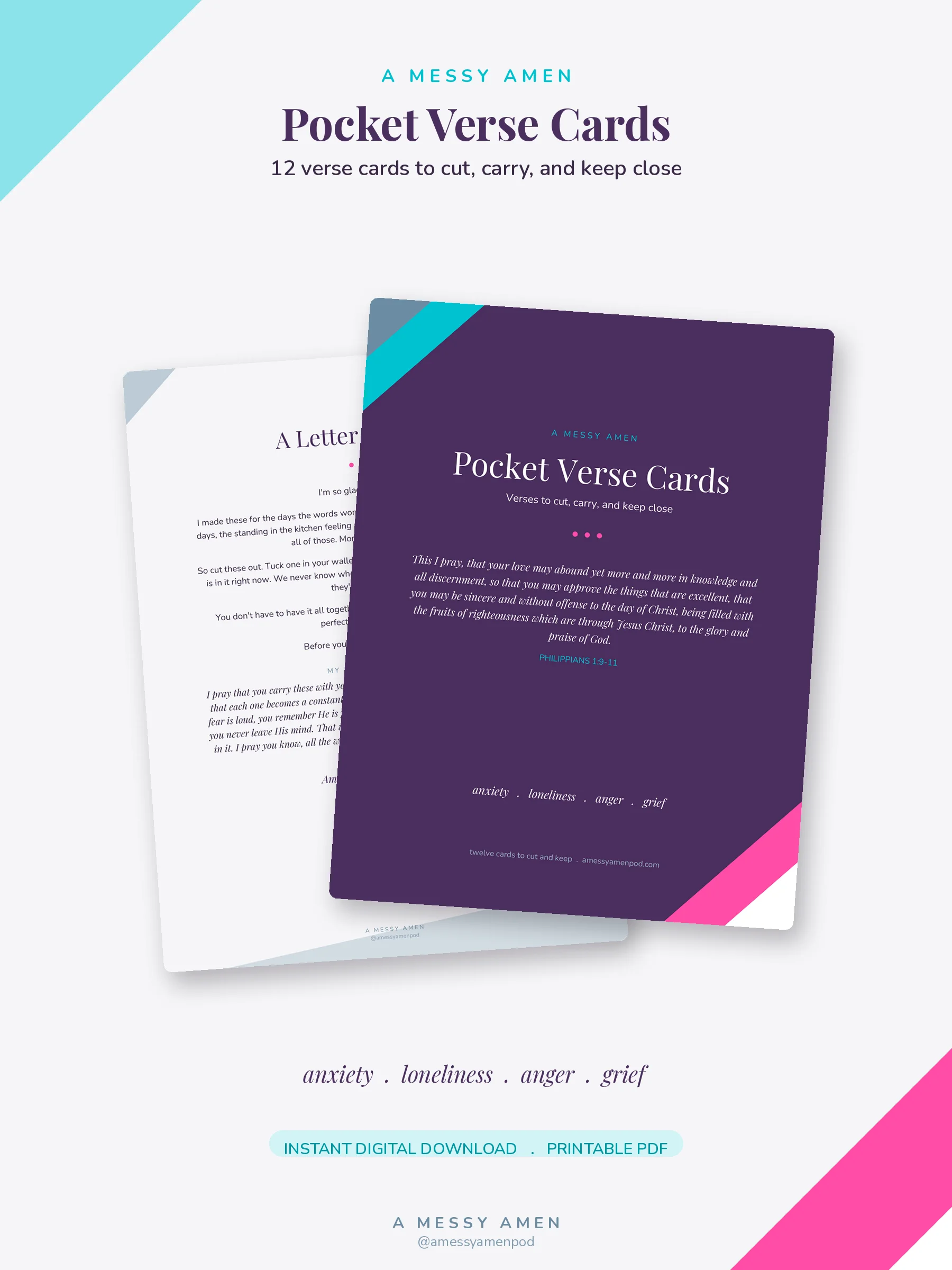 Pocket Verse Cards — For the Hard Days - Printable PDF product image (1)