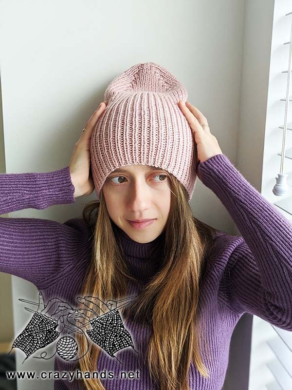 Queen Ribbed Winter Knit Hat Pattern product image (5)