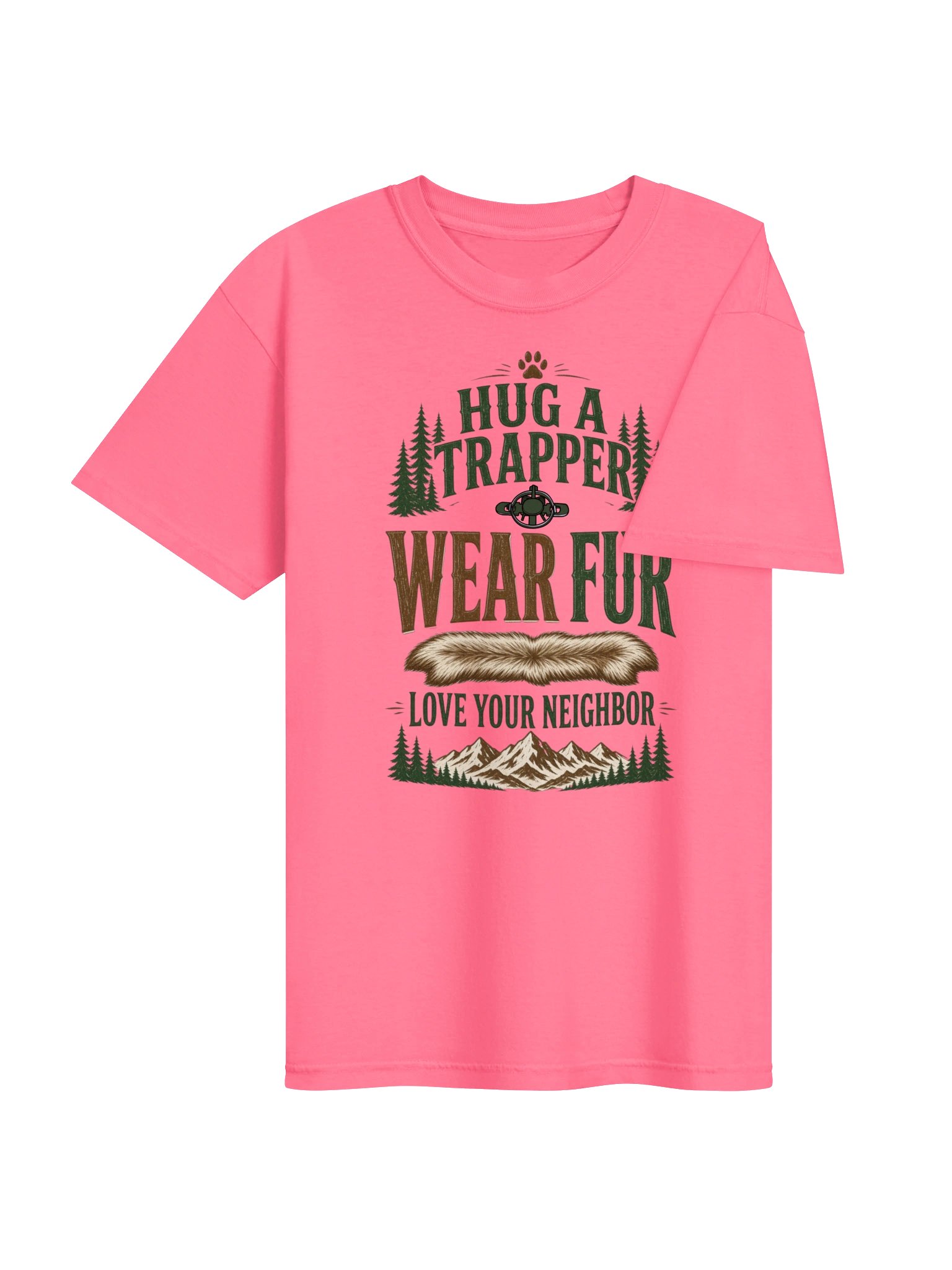 Hug a Trapper T-Shirt (Pink) product image (4)
