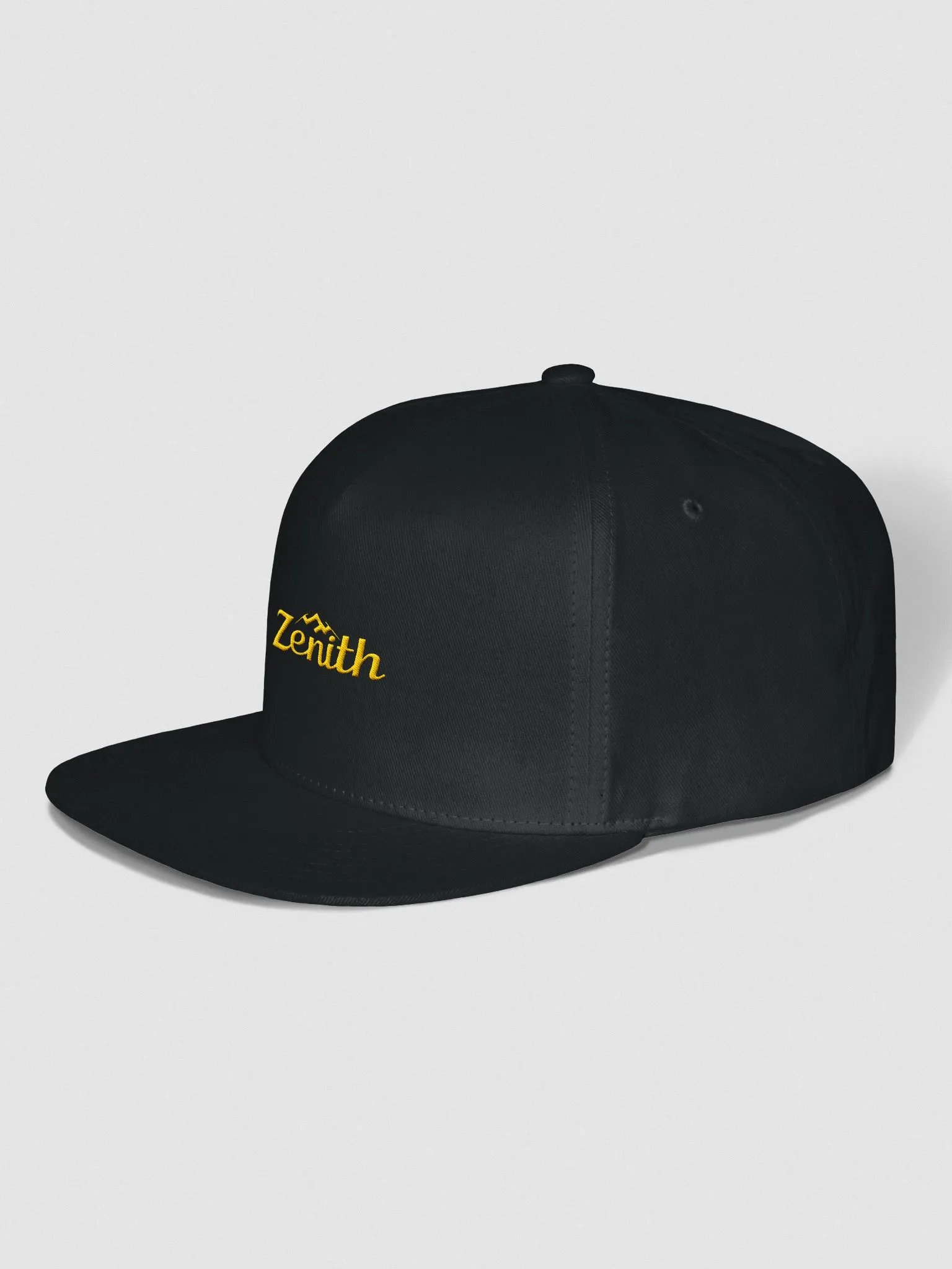 Flat Snapback Cap with Embroidered ZENITH and Mountain Peak Design product image (4)