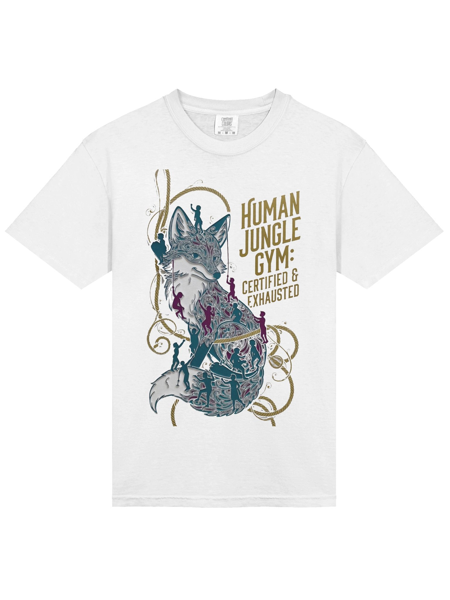 Human Jungle Gym Fox Tee | Certified & Exhausted Funny Mom Gift product image (3)