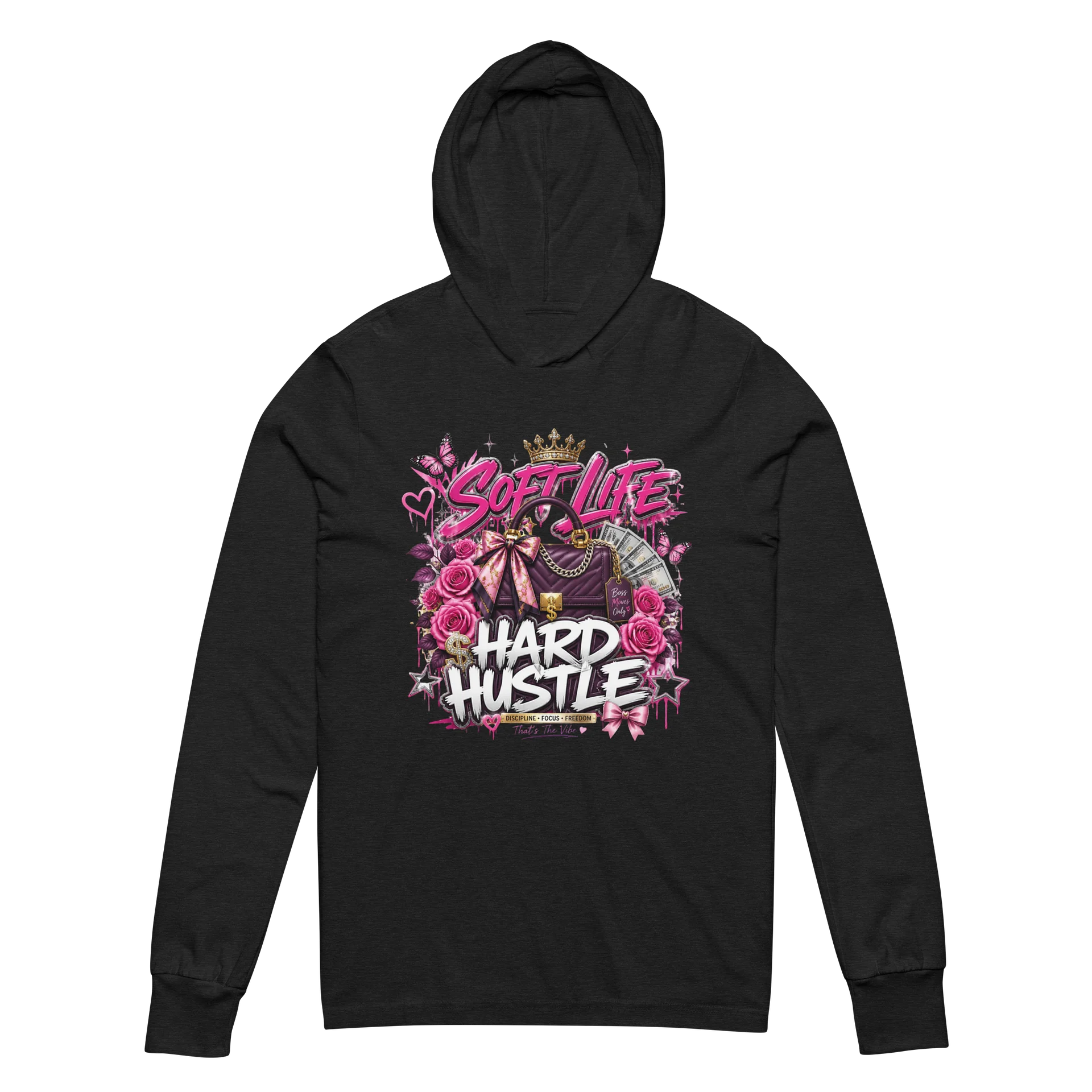 Soft Life, Hard Hustle Glam Hoodie Tee product image (2)