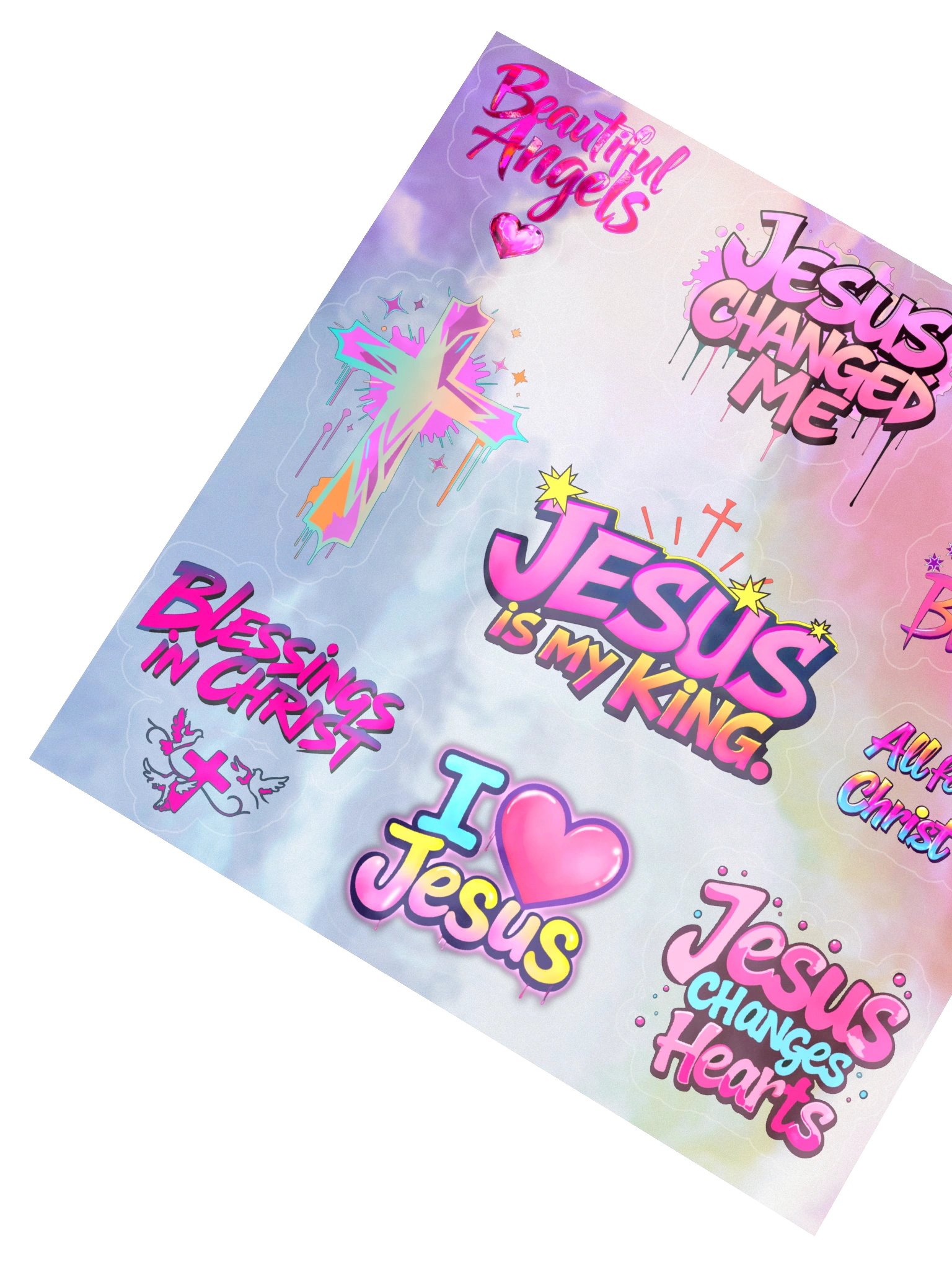 Jesus Is My King Holographic Sticker Sheet product image (2)
