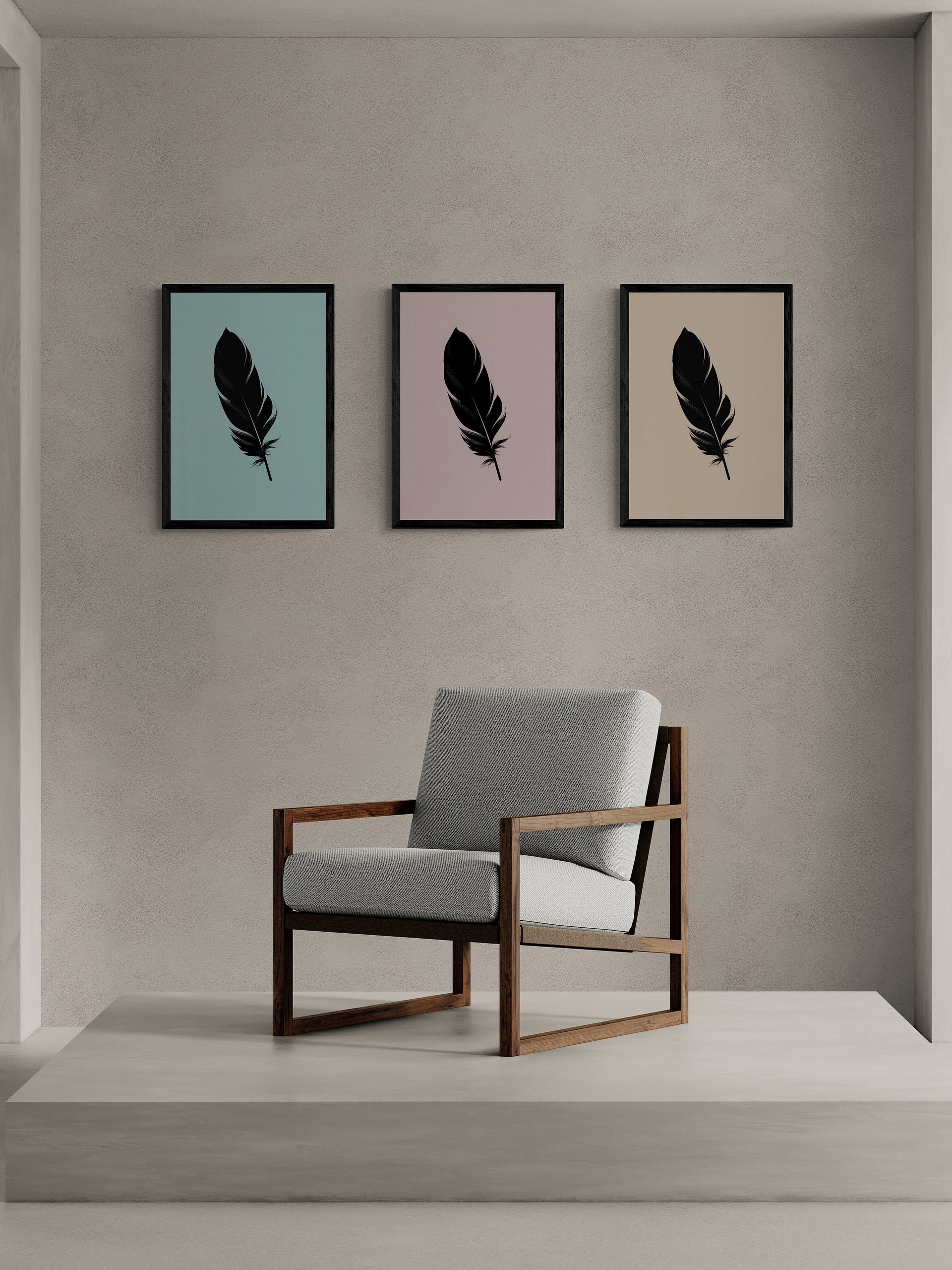 Black Feather - Terracotta Background product image (2)