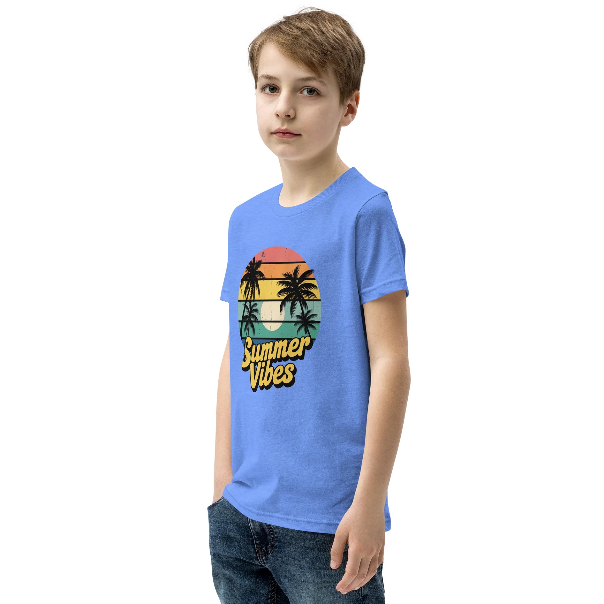 Retro Sunset Summer Vibes Youth T-Shirt product image (3)