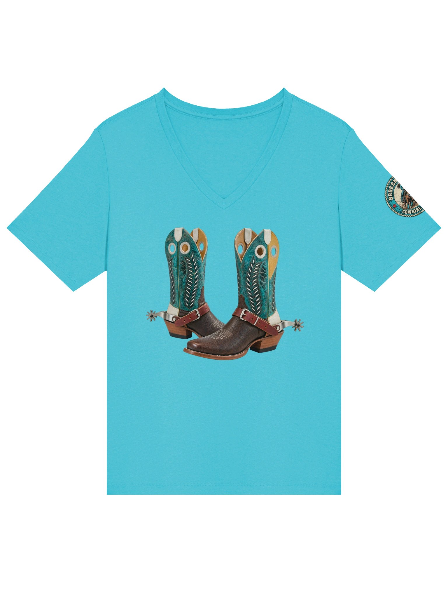 Turn & Burn Barrel Racing V-Neck T-Shirt | BROKEN RODEO™ product image (63)