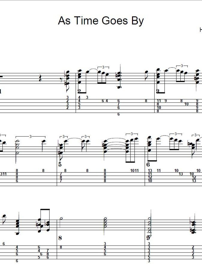 As time goes by - Guitar sheet music product image (1)