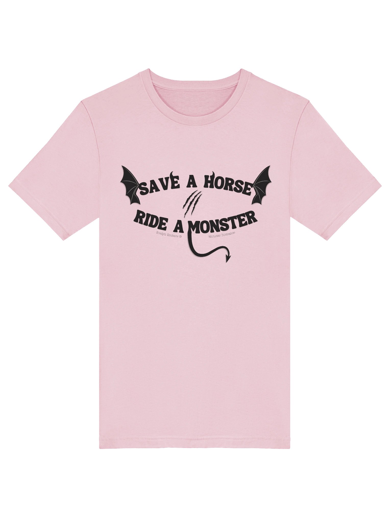 "Save a Horse Ride a Monster" Bella+Canvas T-Shirt - black text on light colors product image (43)