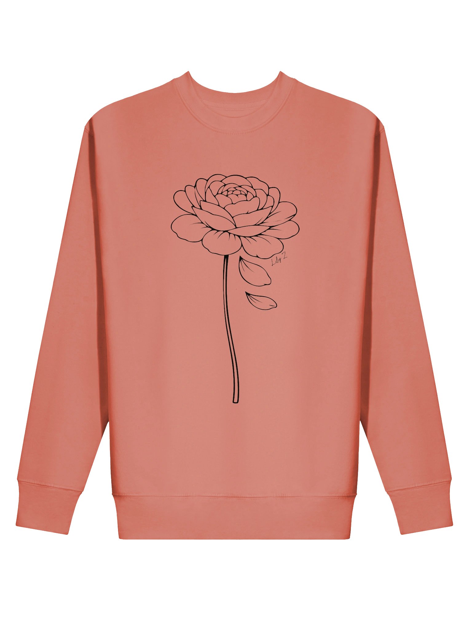 Rose “love hard” Sweatshirt - Dusty Rose product image (1)
