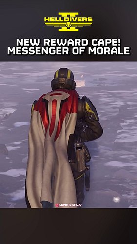 NEW Reward Cape: Messenger of Morale 🫡 #helldivers2 #gaming #xbox #playstation #reward