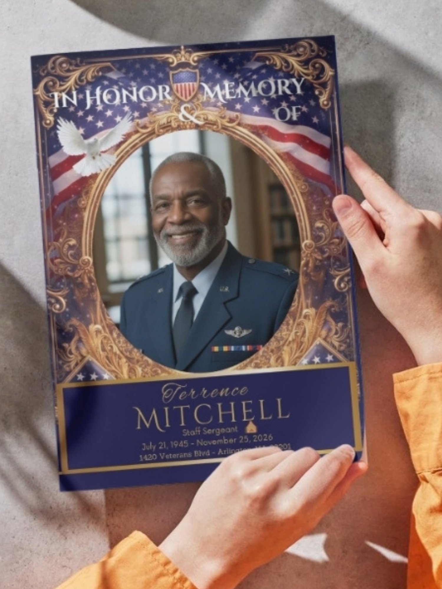 Patriotic Veteran & First Responder Funeral Program Bundle | 5-Piece Memorial Set product image (9)