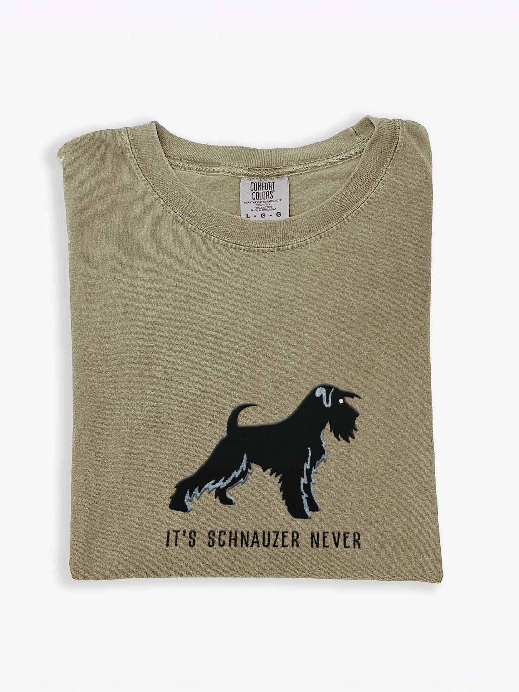 It's Schnauzer Never T-Shirt(Embroidered) of a Miniature Schnauzer(Black) product image (1)