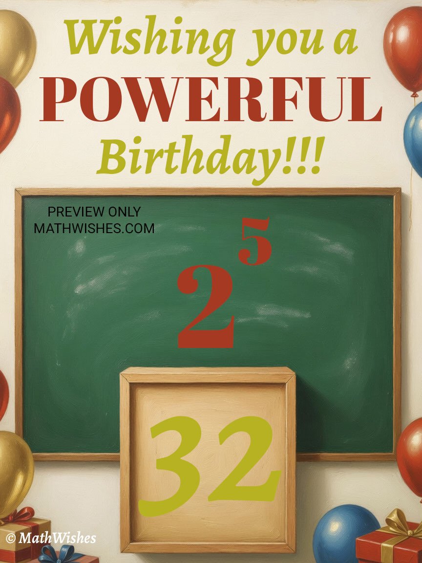 32nd Birthday Card - Power of Two 2 product image (1)