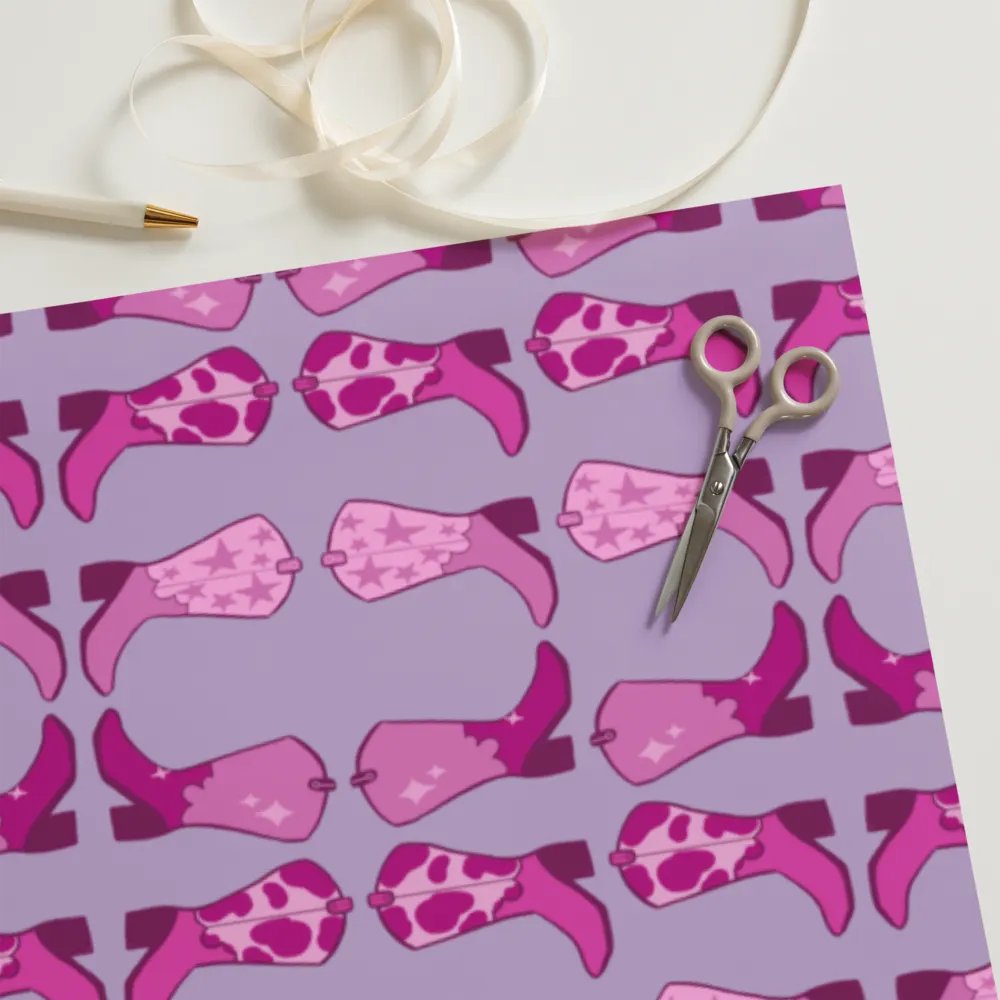 Pretty In Pink Boots Wrapping Paper product image (11)