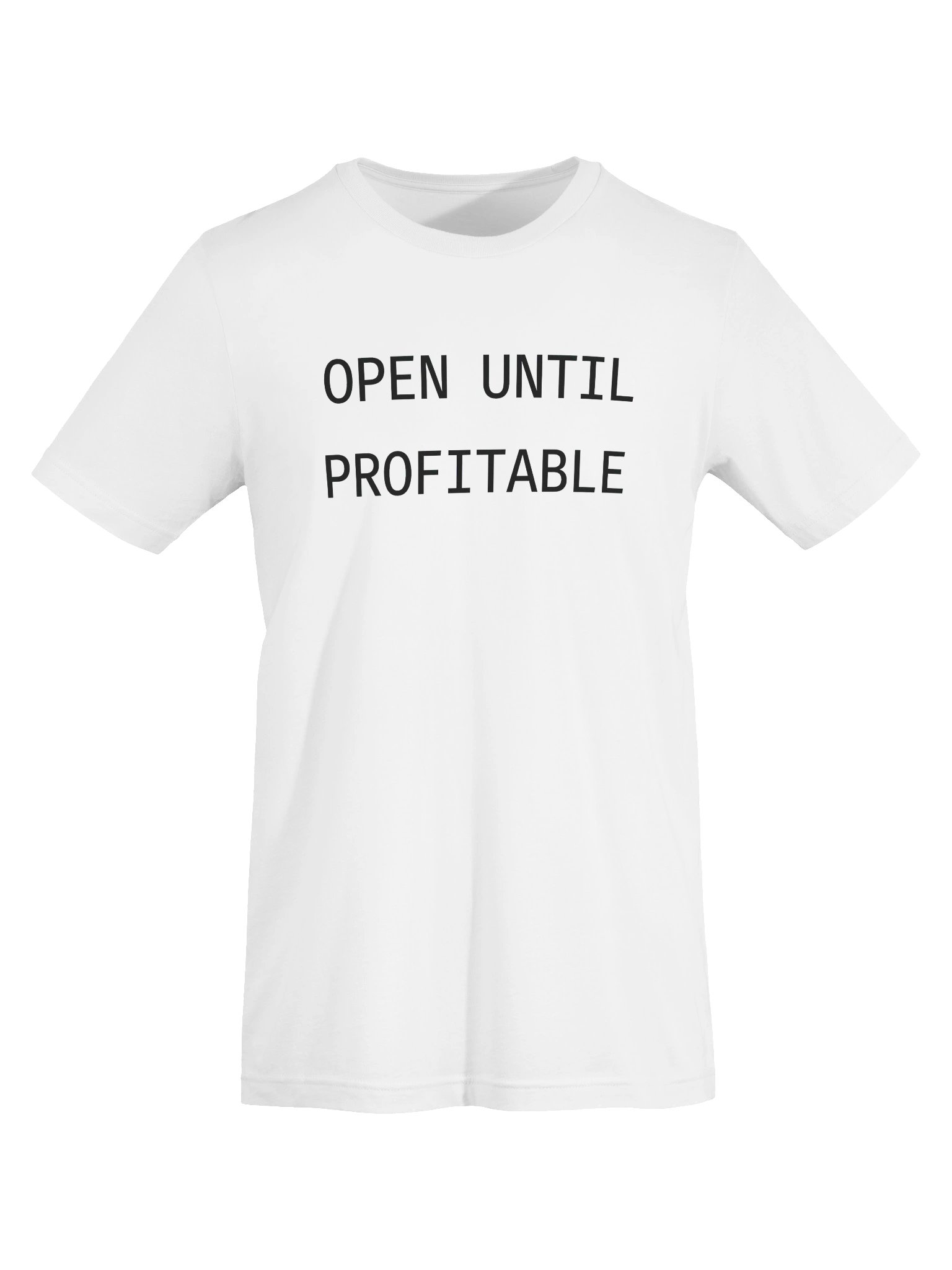 OPEN UNTIL PROFITABLE | AI Startup Humor T-Shirt for Founders Gift Idea Indie Hacker Apparel product image (5)