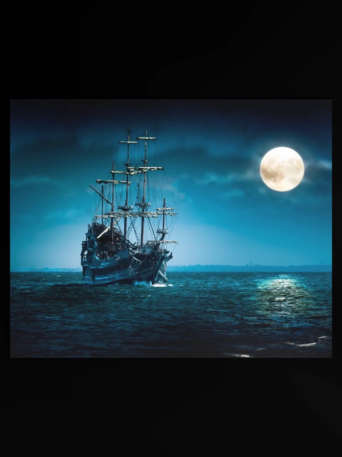 Pirate Ship Mug Full Moon Flying Dutchman Ghost Ship product image (2)