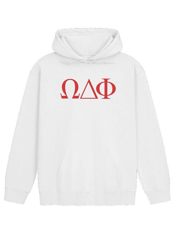 Omega Delta Phi Greek Letters White Hoodie product image (1)