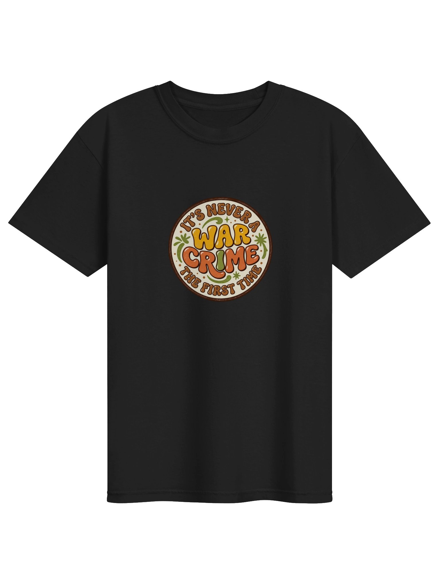 Never a War Crime the First Time - Retro Badge T-Shirt product image (1)
