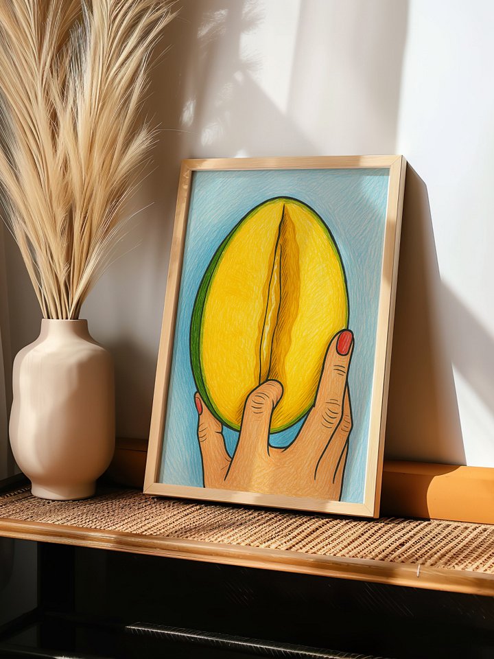 Sliced Feminine Mango Art Print product image (1)