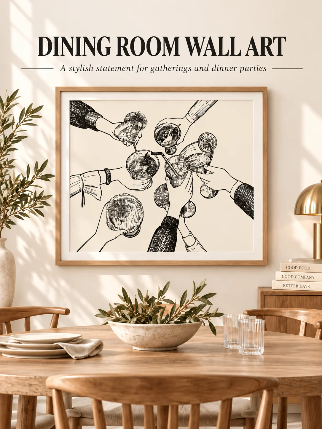 Cocktail Wall Art | Cheers Bar Cart Decor | Drinks Line Print | Kitchen Poster product image (8)