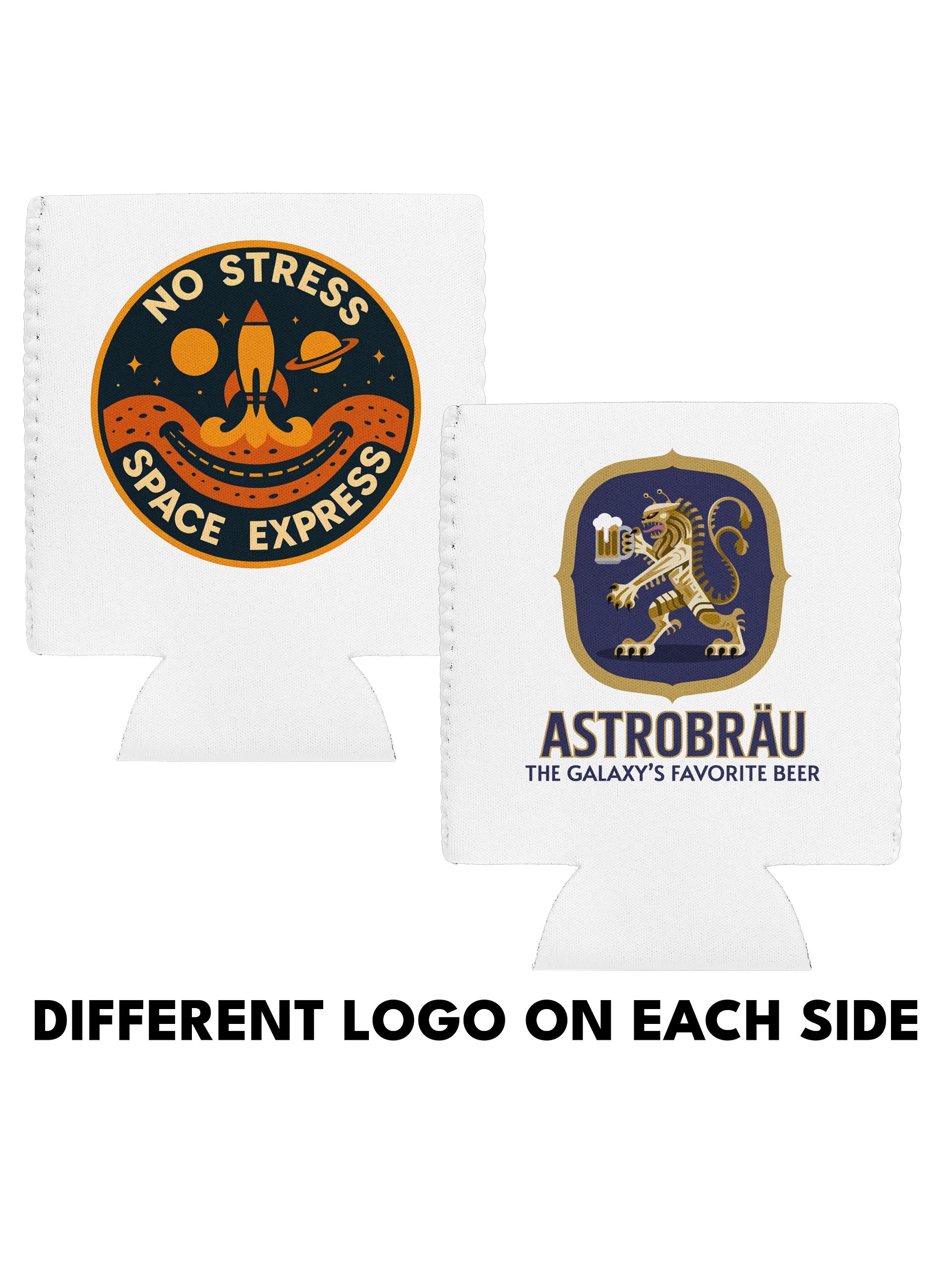 No Stress & Astrobrau Two-sided Can Coozie product image (1)