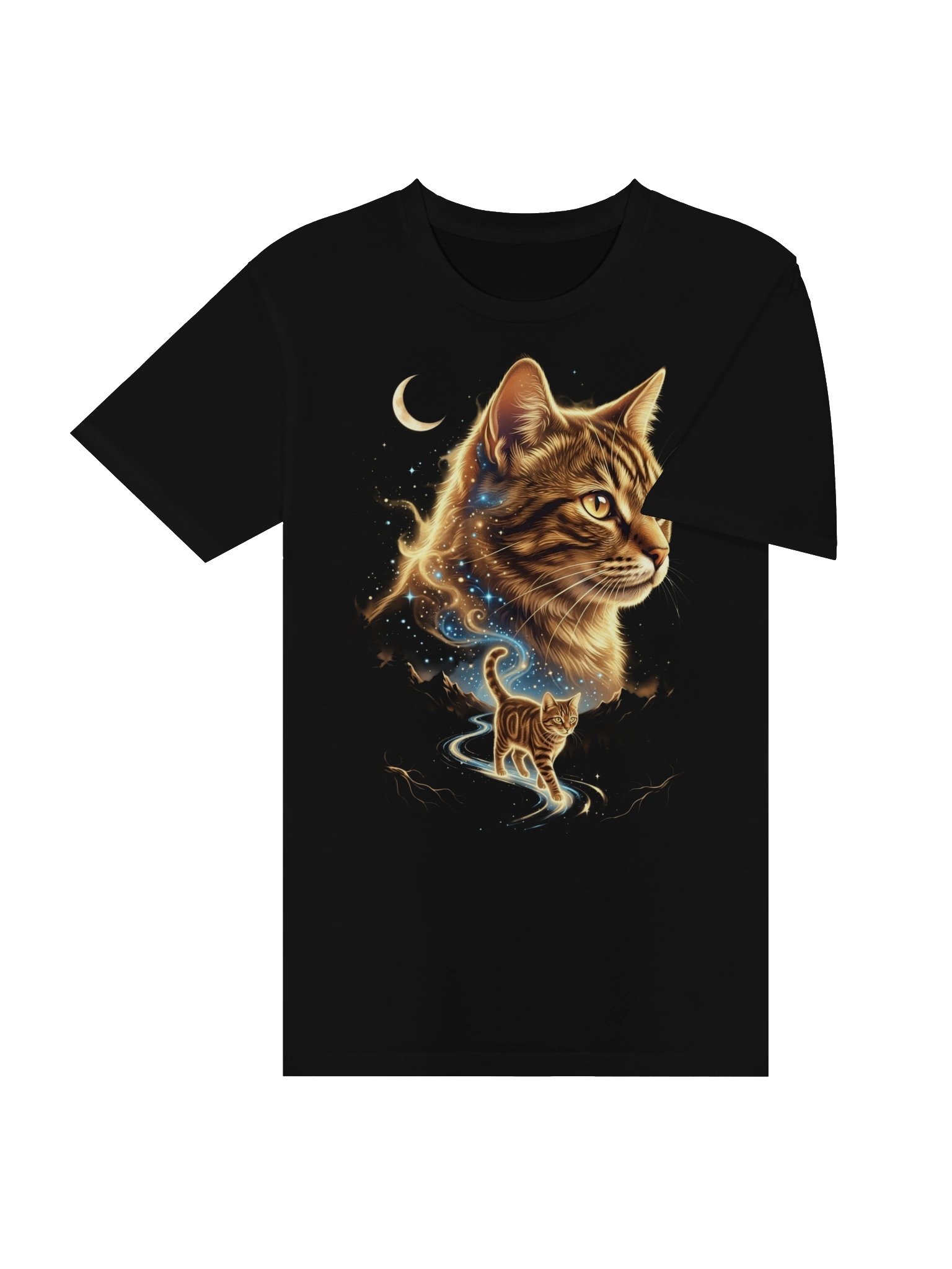 Cosmic Cat T-Shirt – Magical Galaxy & Moon Design product image (6)