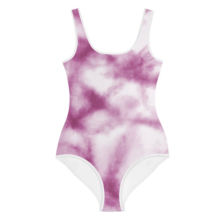 Tropical Splash Youth Pink Tie-Dye One-Piece Swimsuit product image (1)