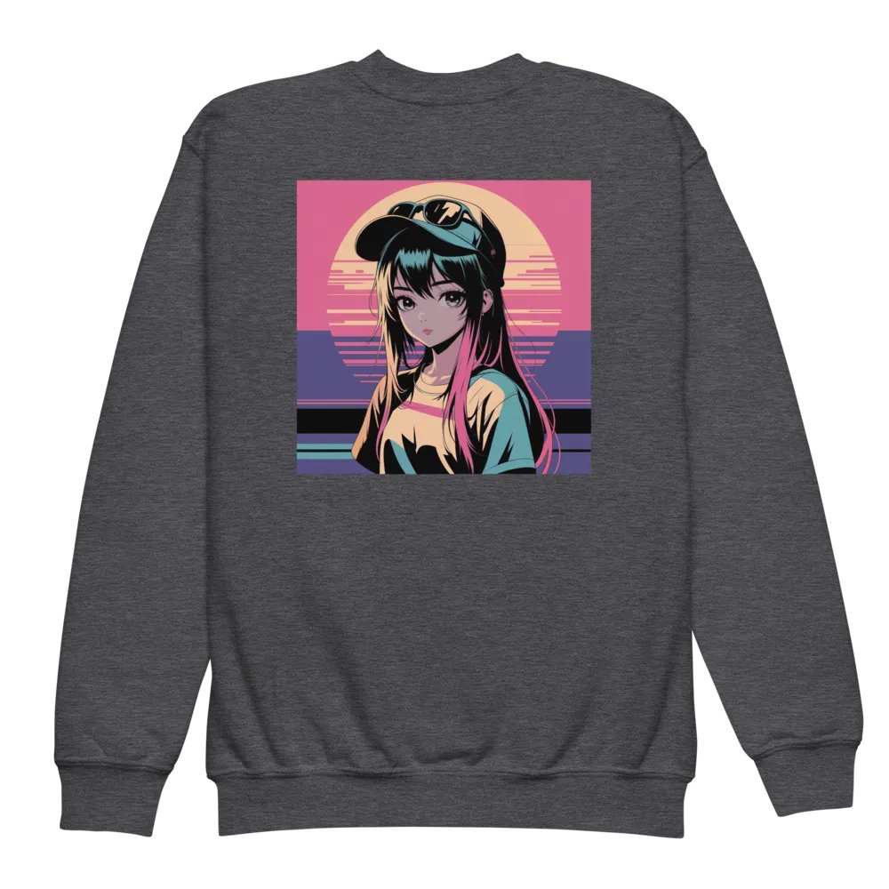 Printed on the back Anime Rainbow hair Sweatshirt product image (1)