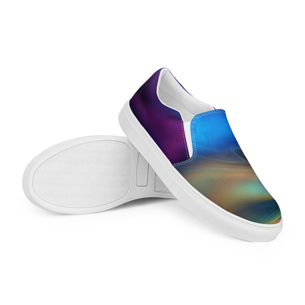 Vibrant Swirl Men's Canvas Slip-On Shoes product image (12)