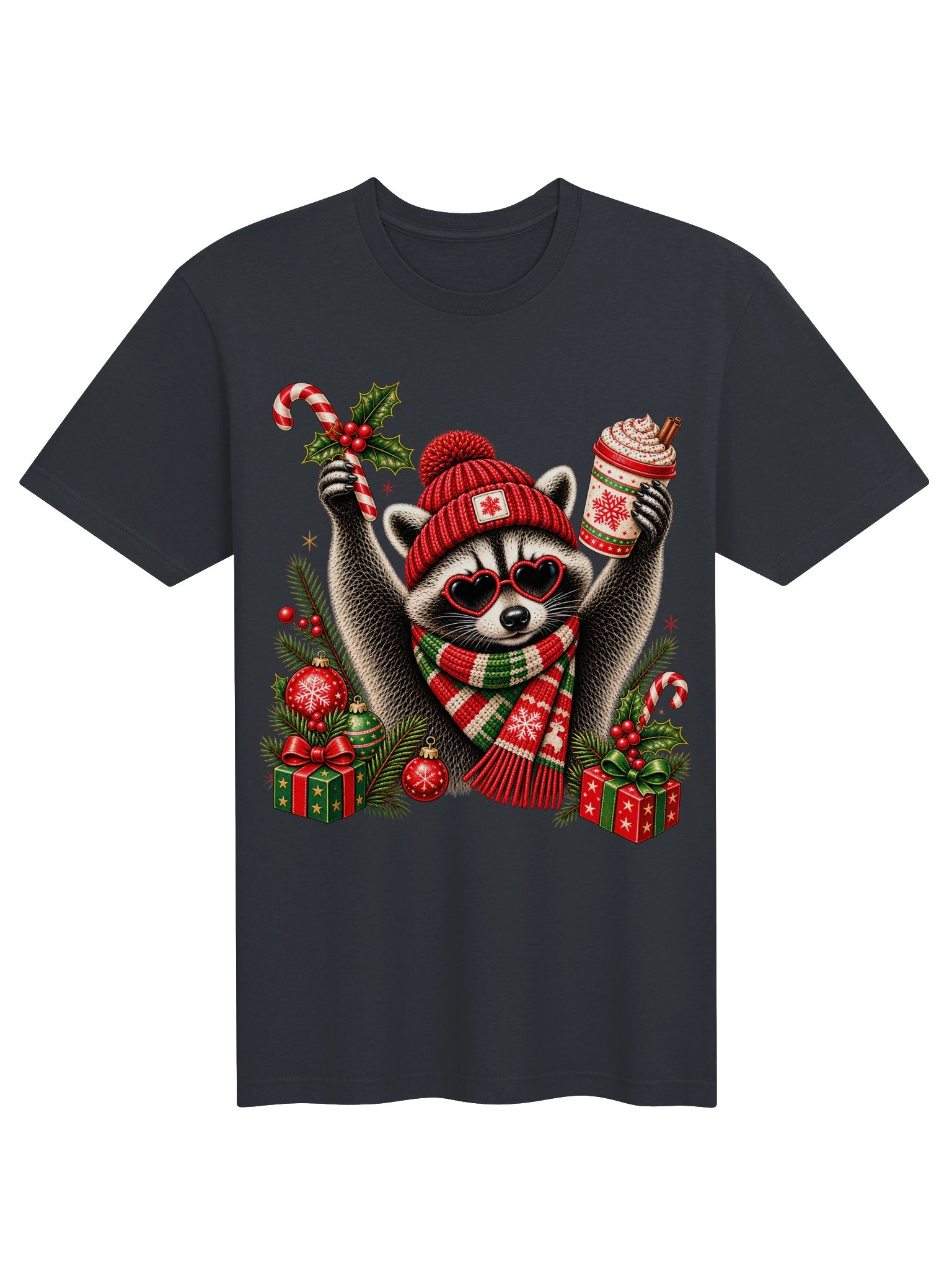 Funny Christmas Raccoon T-Shirt product image (2)