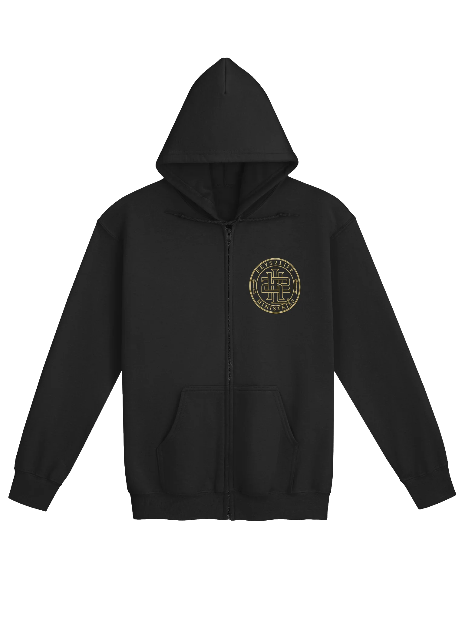 Keys2Life Ministries Gold Emblem Zip Hoodie product image (1)